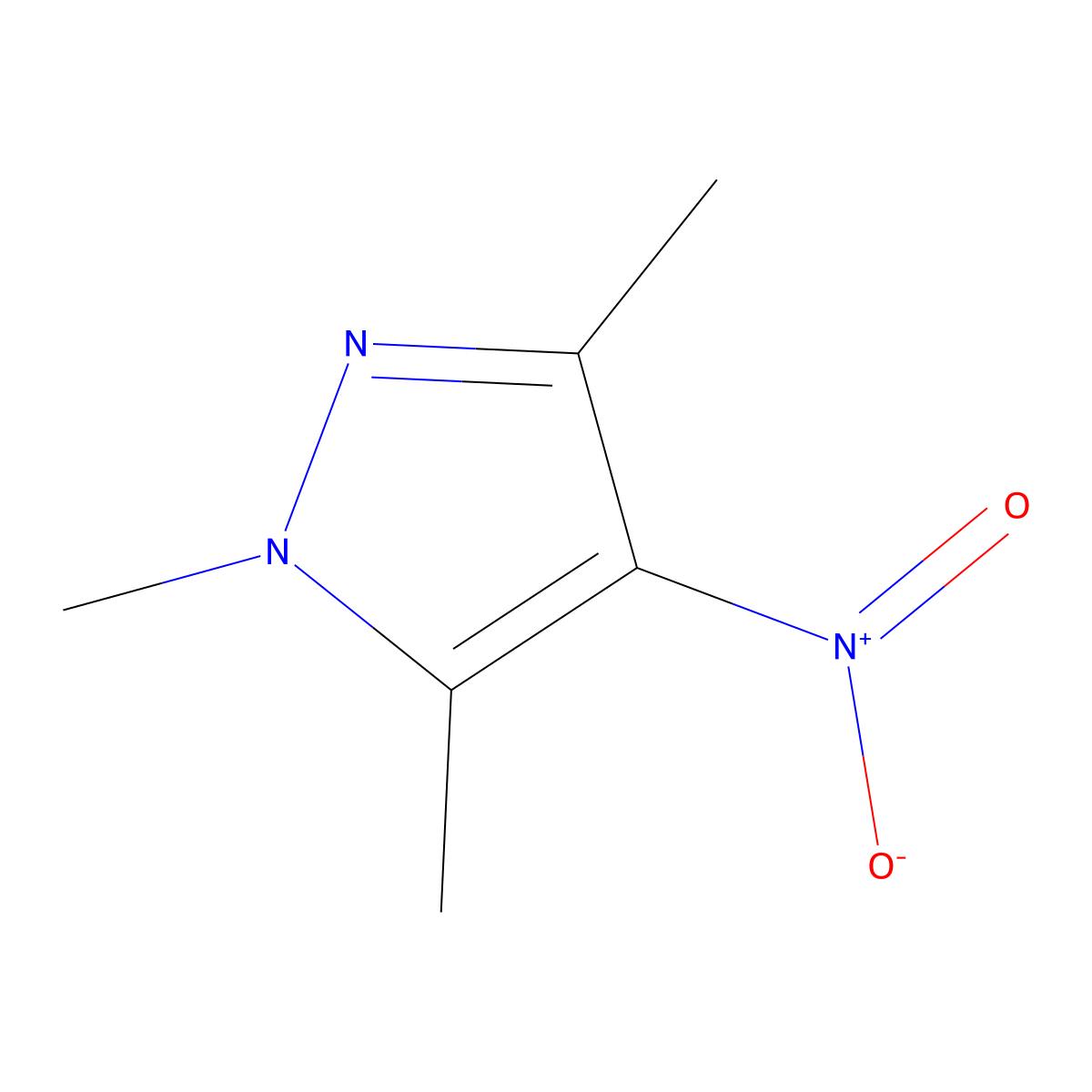 1,3,5-Trimethyl-4-nitro-1H-pyrazole molecular structure, CAS 1125-30-0