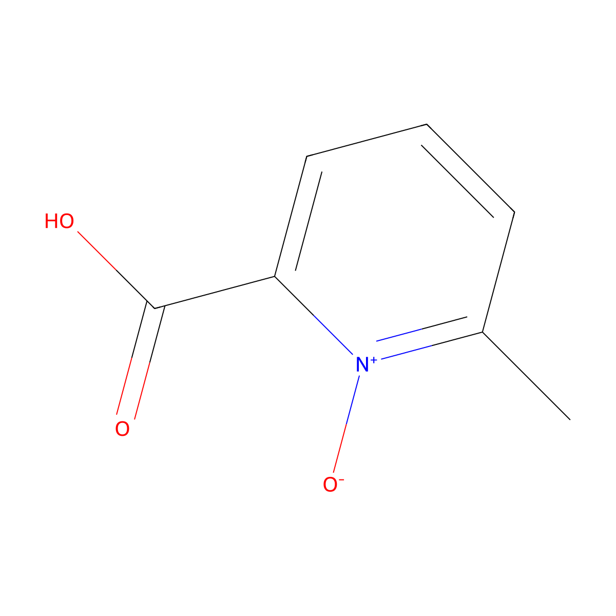 2-Pyridinecarboxylic acid, 6-methyl-, 1-oxide molecular structure, CAS 1125-34-4