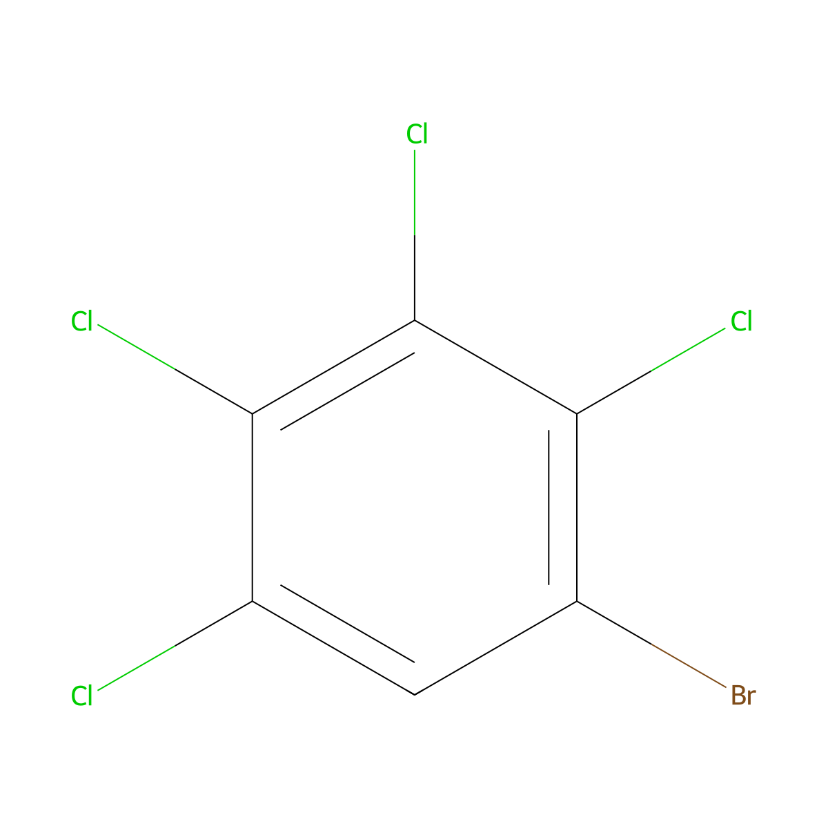 1-Bromo-2,3,4,5-tetrachloro-benzene molecular structure, CAS 1125-52-6