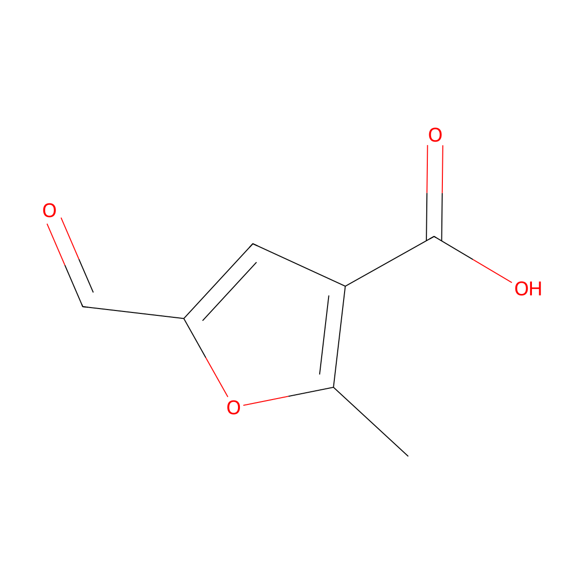 5-Formyl-2-methylfuran-3-carboxylic acid molecular structure, CAS 1125-59-3