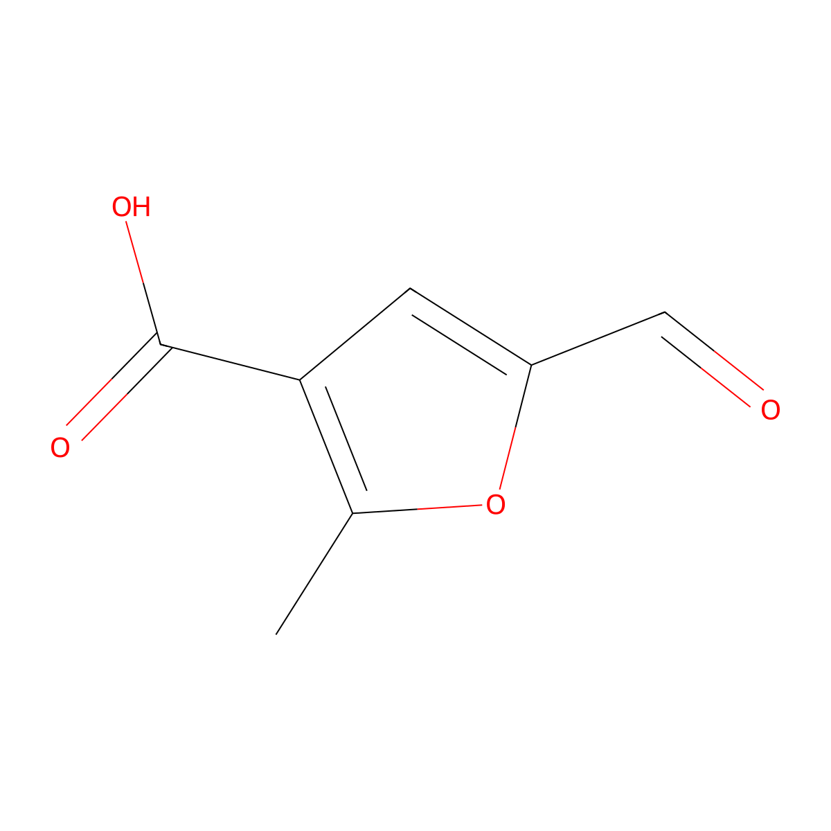 5-Formyl-2-methylfuran-3-carboxylic acid molecular structure, CAS 1125-59-3