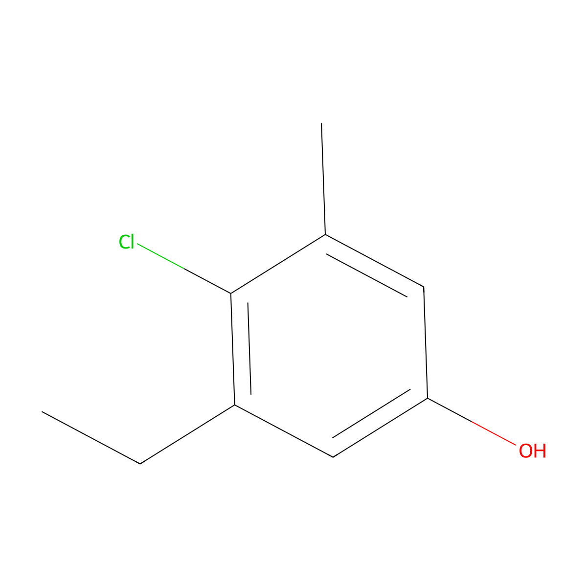 4-Chloro-3-ethyl-5-methylphenol molecular structure, CAS 1125-66-2