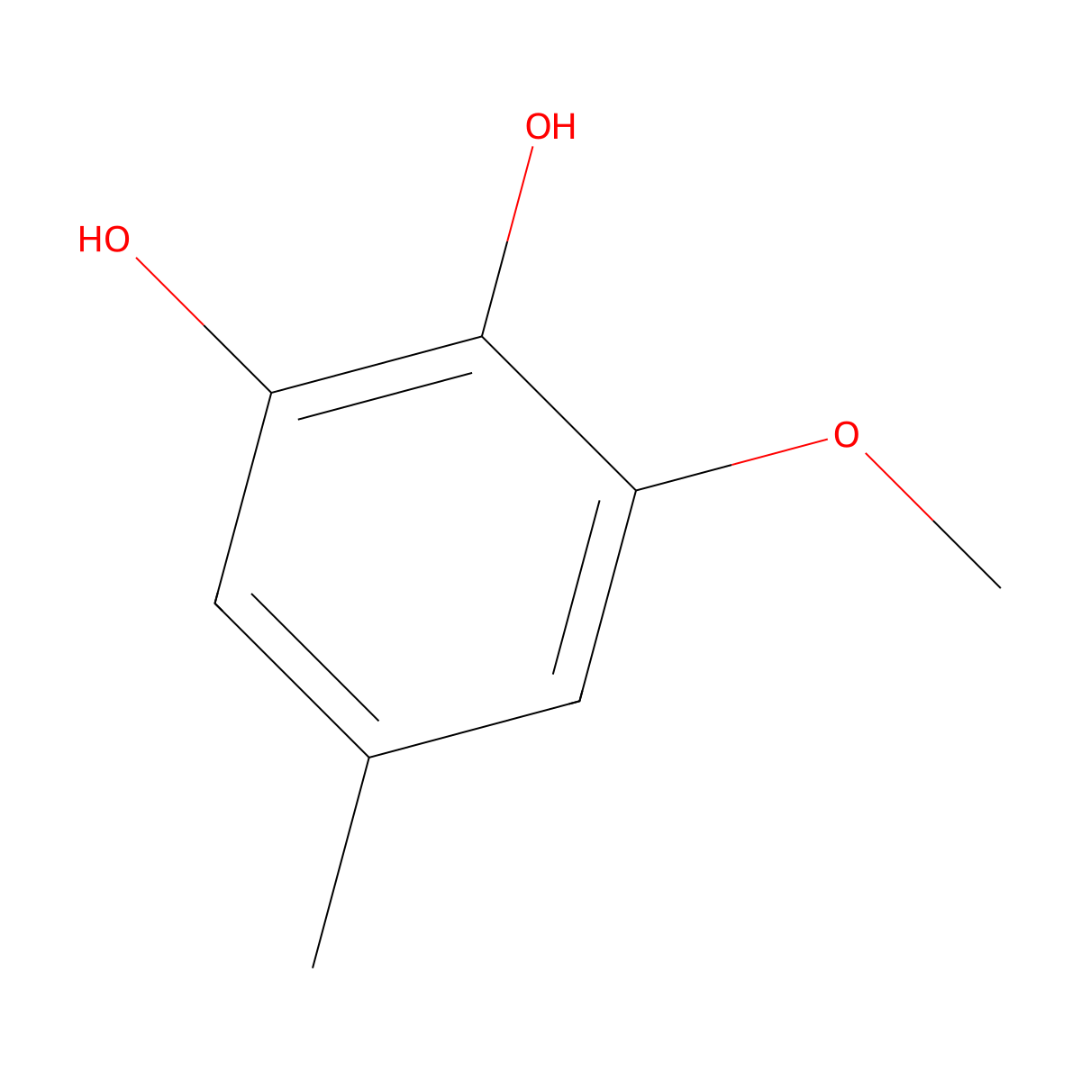 3-Methoxy-5-methylbenzene-1,2-diol molecular structure, CAS 1125-67-3