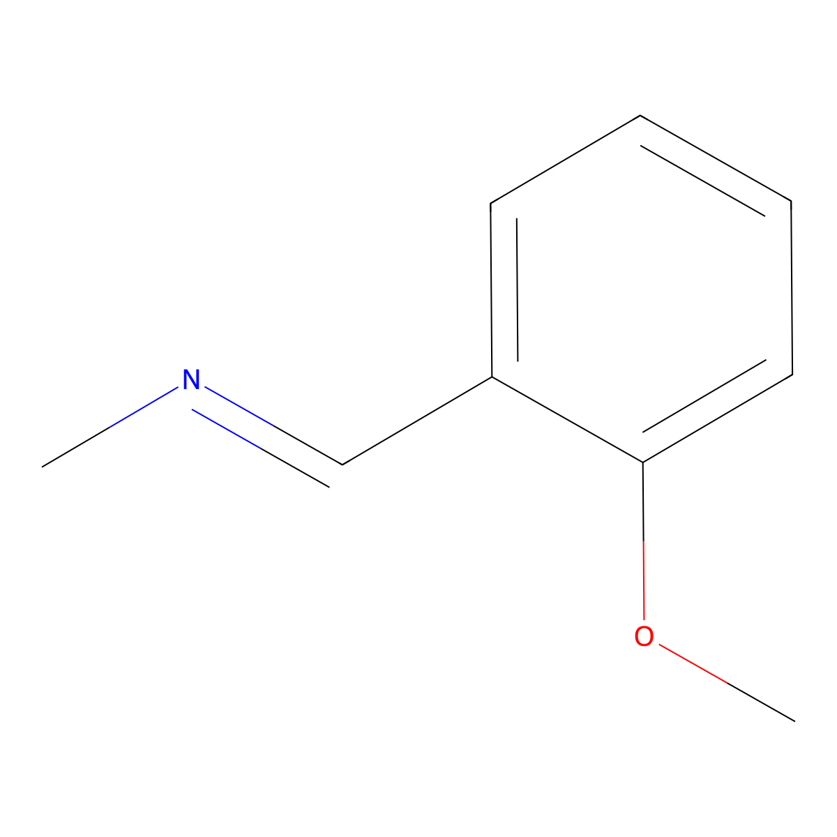 Methanamine, N-((2-methoxyphenyl)methylene)- molecular structure, CAS 1125-90-2