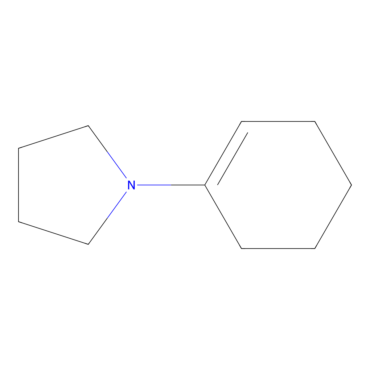 1-Pyrrolidino-1-cyclohexene molecular structure, CAS 1125-99-1