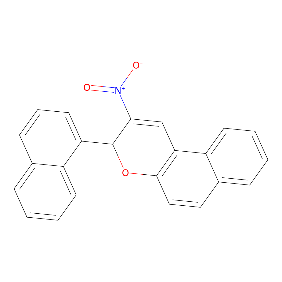 3H-Naphtho[2,1-b]pyran, 3-(1-naphthalenyl)-2-nitro- molecular structure, CAS 112513-86-7