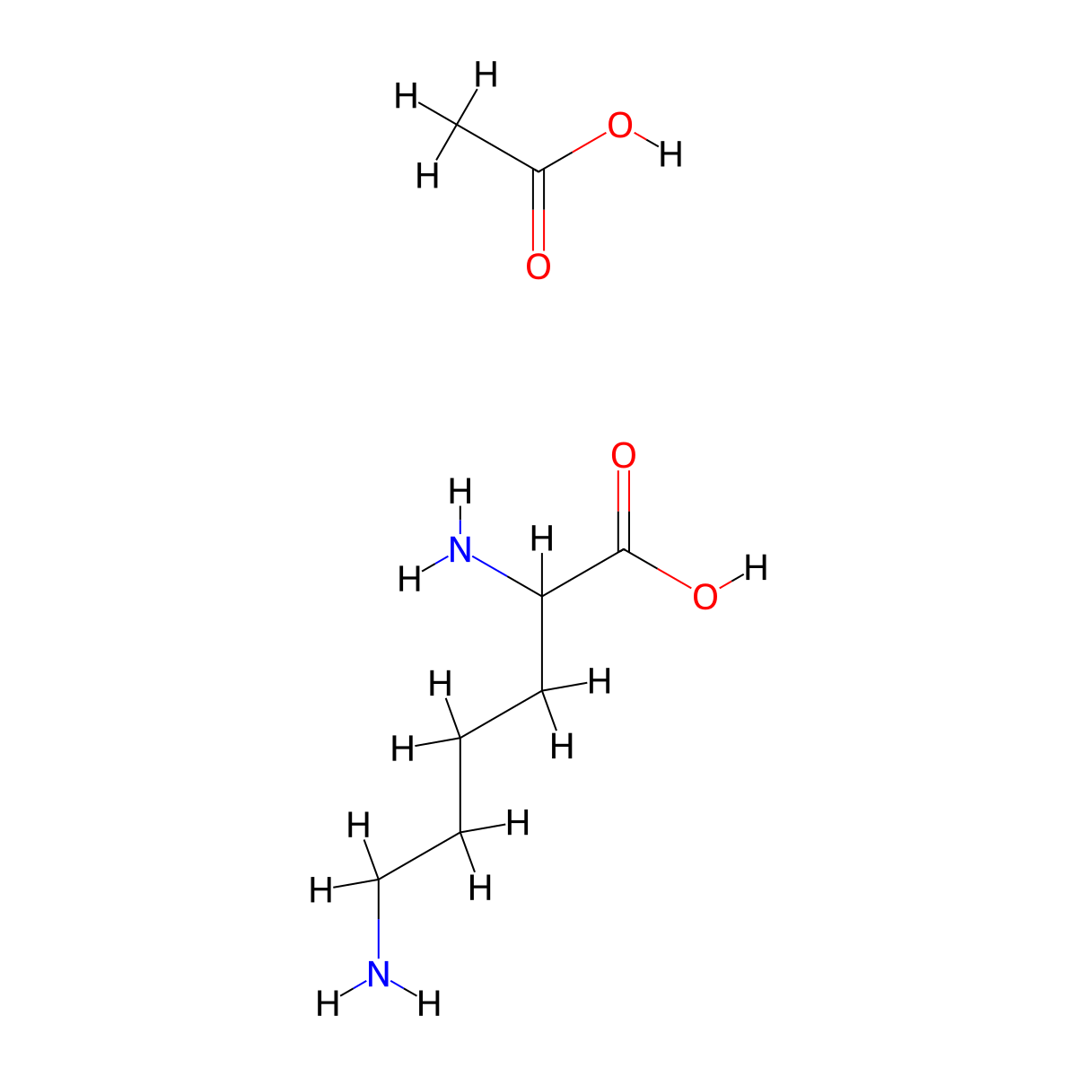 DL-Lysine acetate molecular structure, CAS 112523-77-0