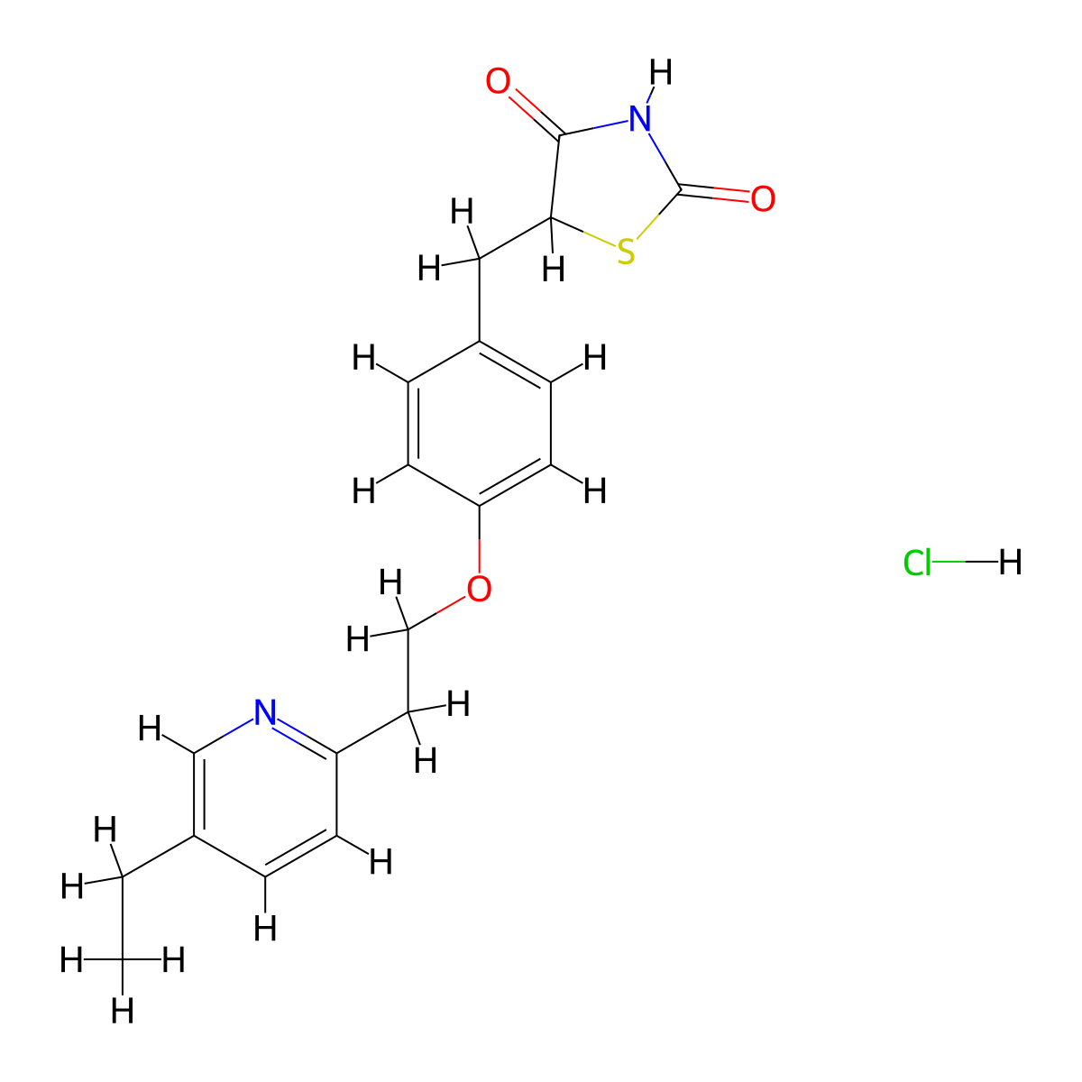 Pioglitazone Hydrochloride molecular structure, CAS 112529-15-4