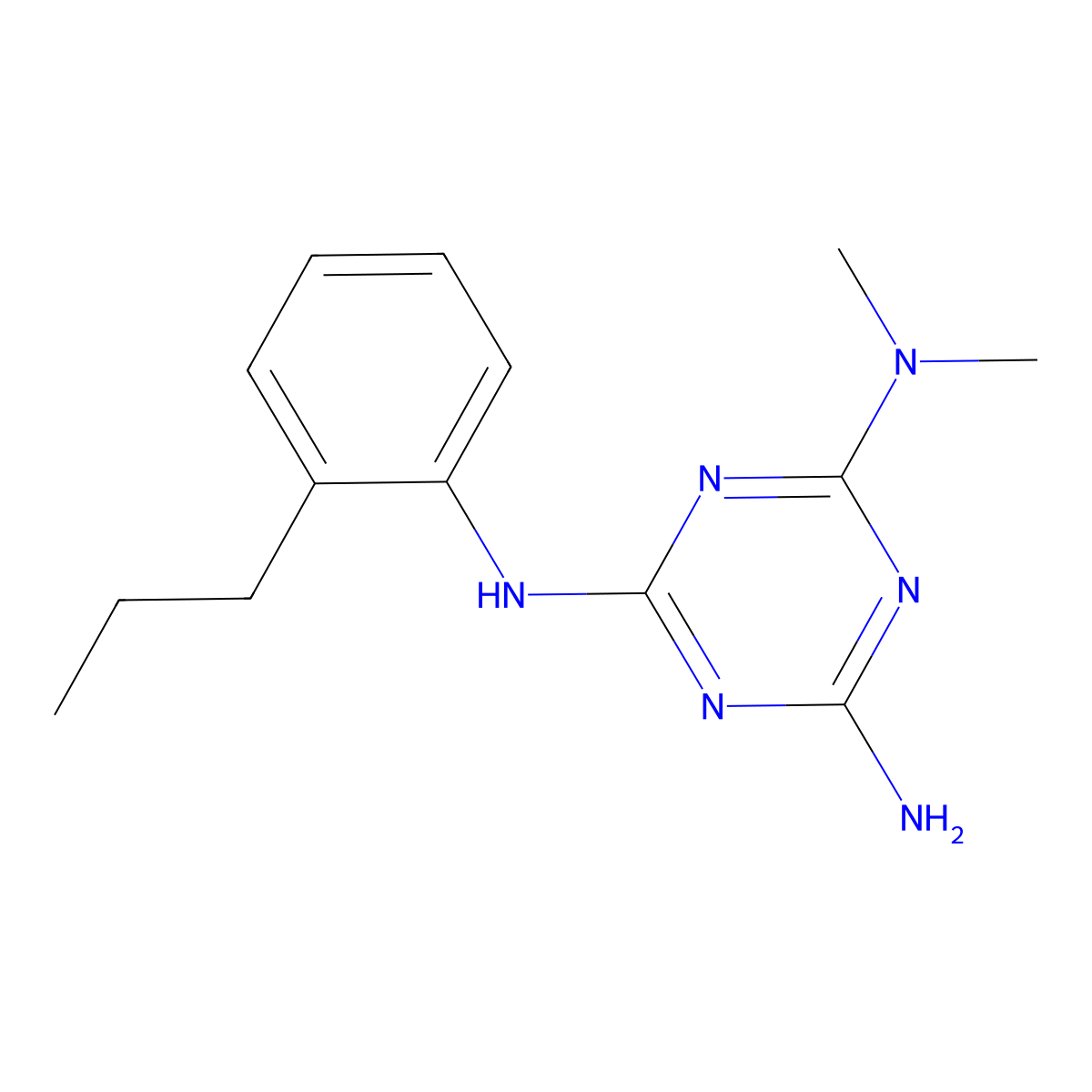N,N-Dimethyl-N'-(2-propylphenyl)-1,3,5-triazine-2,4,6-triamine molecular structure, CAS 1125365-14-1