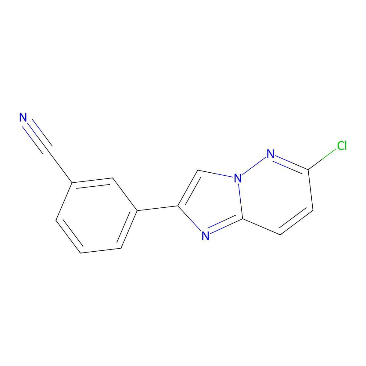 3-(6-Chloroimidazo[1,2-b]pyridazin-2-yl)benzonitrile molecular structure, CAS 1125406-99-6