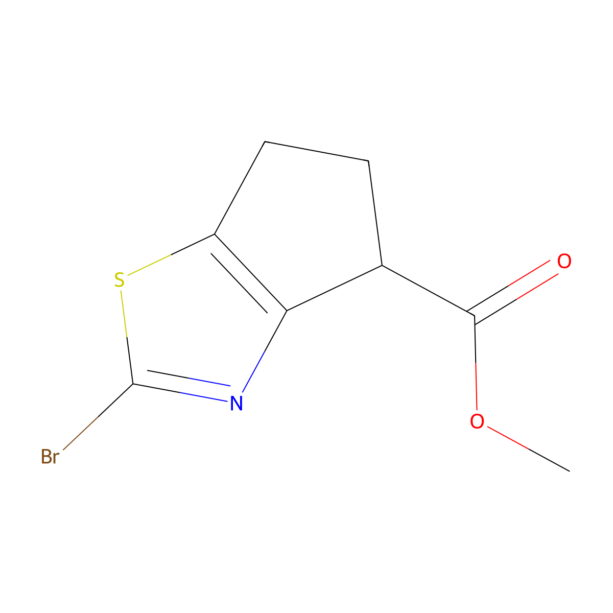 Methyl 2-bromo-4H,5H,6H-cyclopenta[D][1,3]thiazole-4-carboxylate molecular structure, CAS 1125409-88-2
