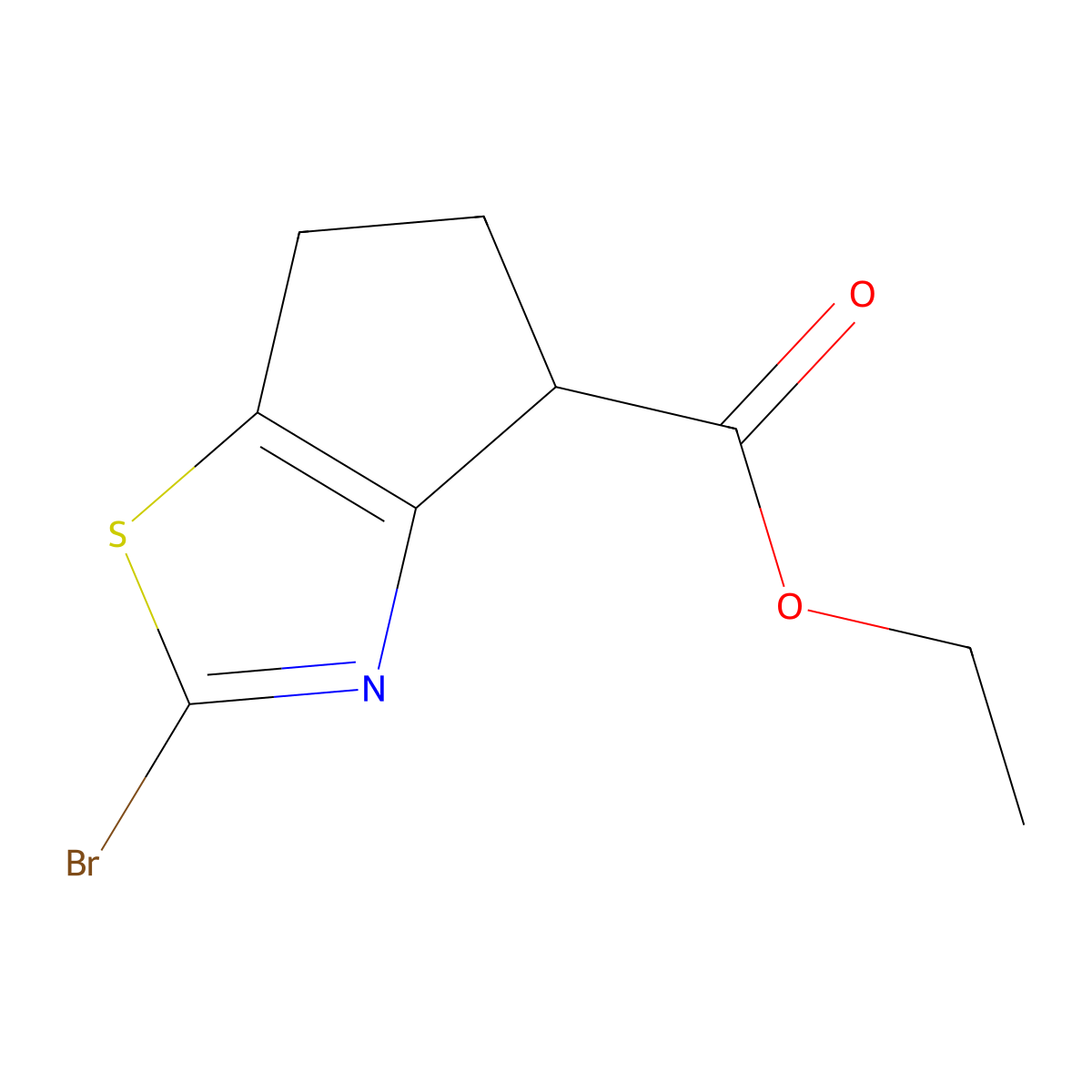 ethyl 2-bromo-4H,5H,6H-cyclopenta[d][1,3]thiazole-4-carboxylate molecular structure, CAS 1125409-89-3