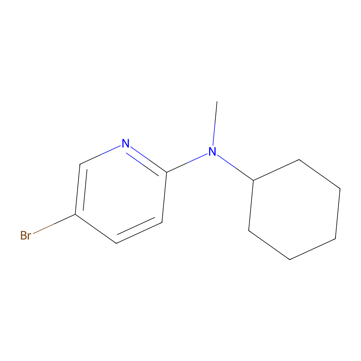 5-bromo-N-cyclohexyl-N-methylpyridin-2-amine molecular structure, CAS 1125410-01-6