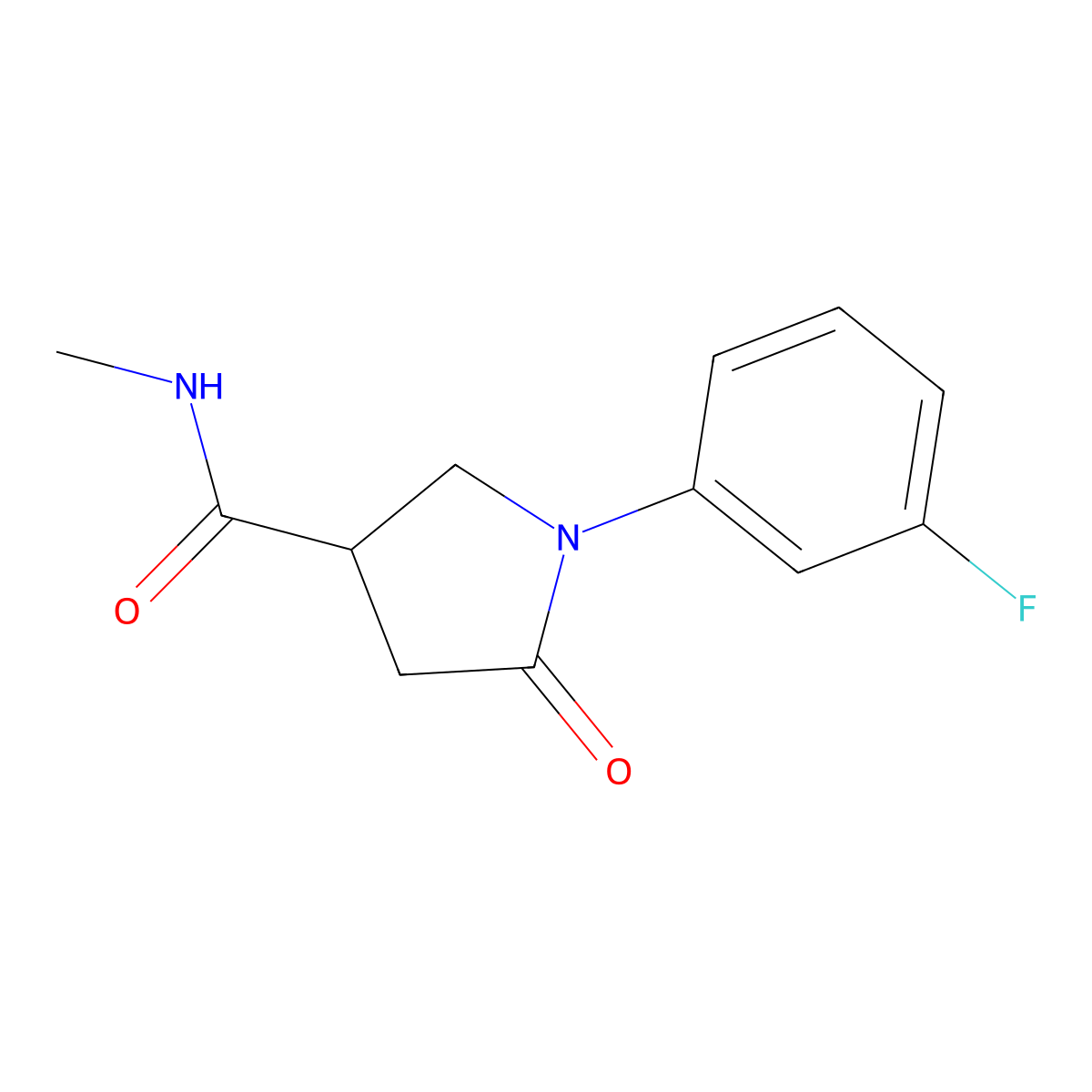 1-(3-fluorophenyl)-N-methyl-5-oxopyrrolidine-3-carboxamide molecular structure, CAS 1125412-67-0