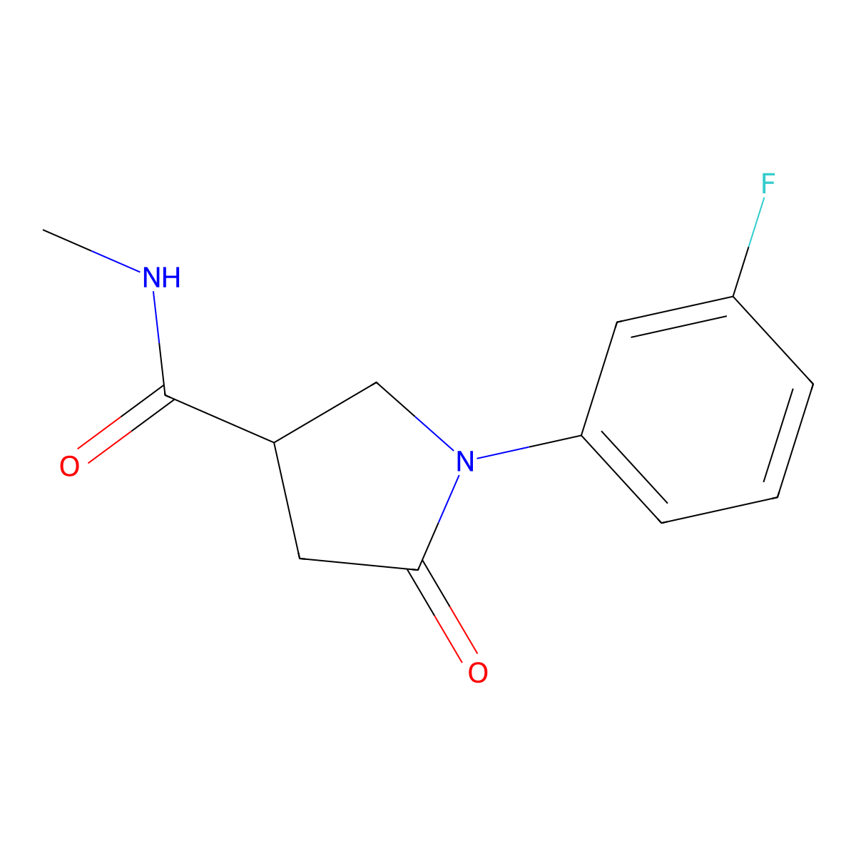 1-(3-fluorophenyl)-N-methyl-5-oxopyrrolidine-3-carboxamide molecular structure, CAS 1125412-67-0
