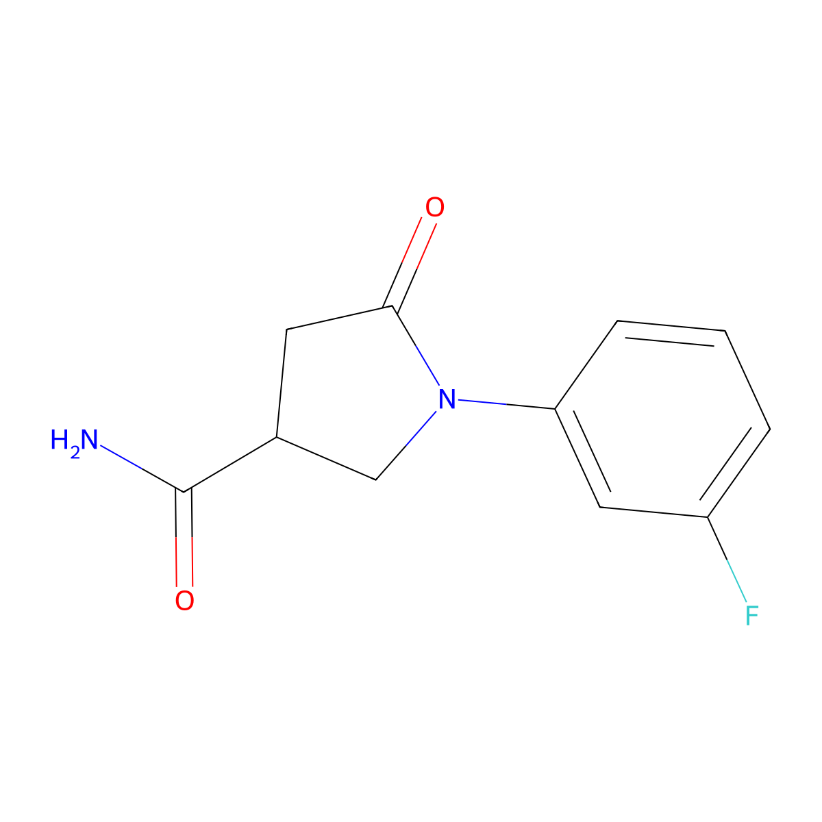 1-(3-Fluorophenyl)-5-oxopyrrolidine-3-carboxamide molecular structure, CAS 1125412-68-1