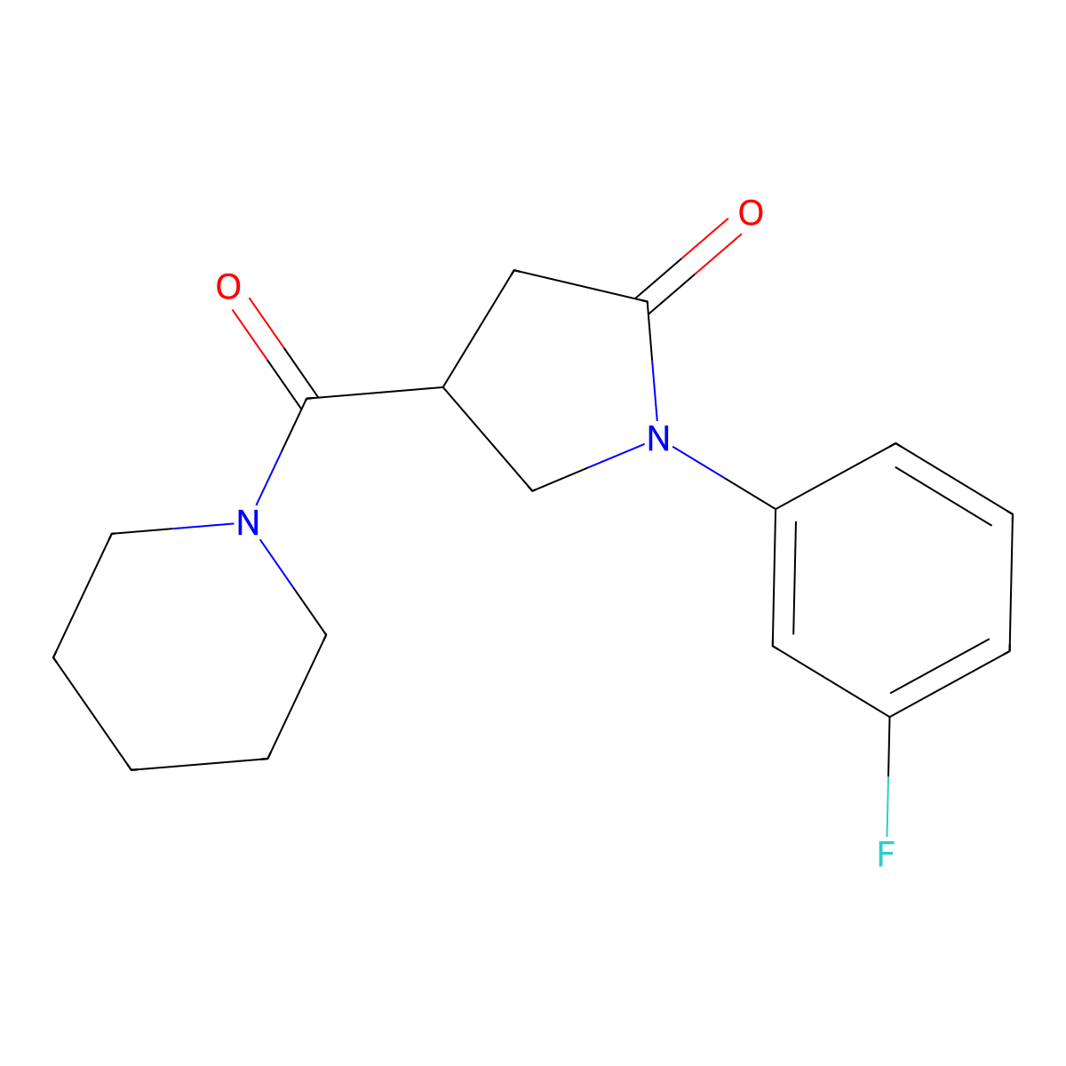 1-(3-Fluorophenyl)-4-(piperidin-1-ylcarbonyl)pyrrolidin-2-one molecular structure, CAS 1125412-69-2