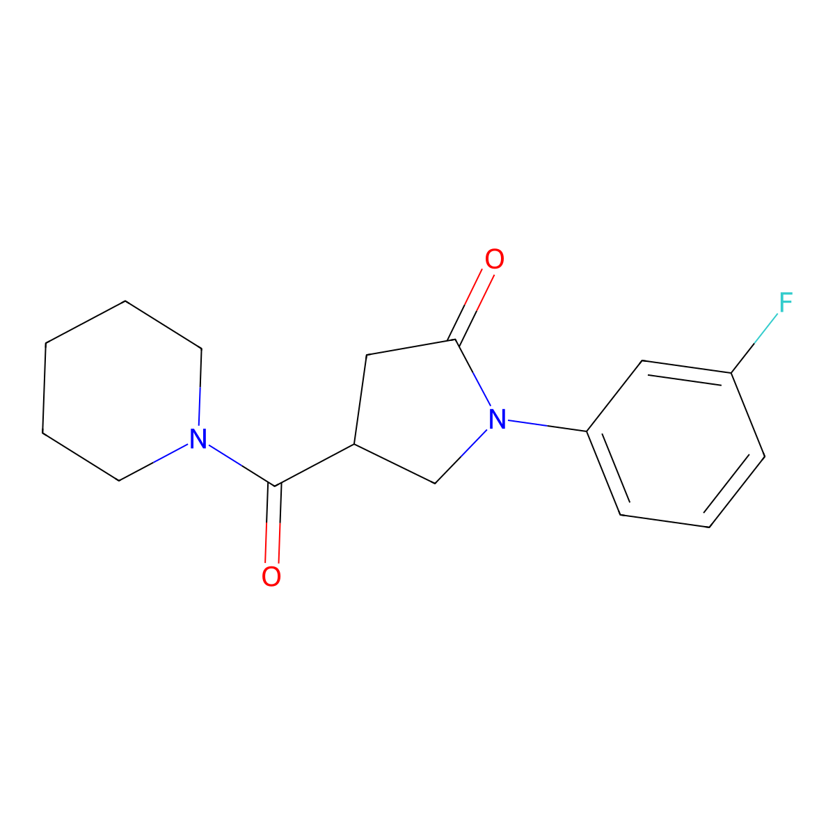 1-(3-Fluorophenyl)-4-(piperidin-1-ylcarbonyl)pyrrolidin-2-one molecular structure, CAS 1125412-69-2