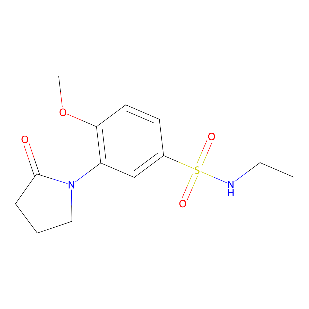 N-ethyl-4-methoxy-3-(2-oxopyrrolidin-1-yl)benzenesulfonamide molecular structure, CAS 1125412-72-7