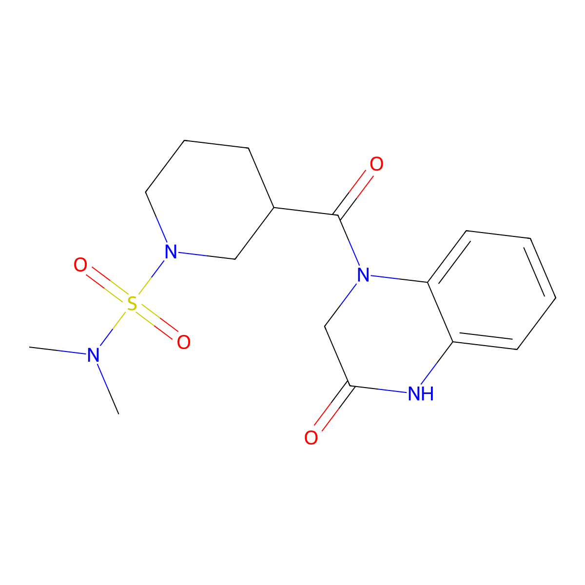 N,N-dimethyl-3-[(3-oxo-3,4-dihydroquinoxalin-1(2H)-yl)carbonyl]piperidine-1-sulfonamide molecular structure, CAS 1125412-74-9