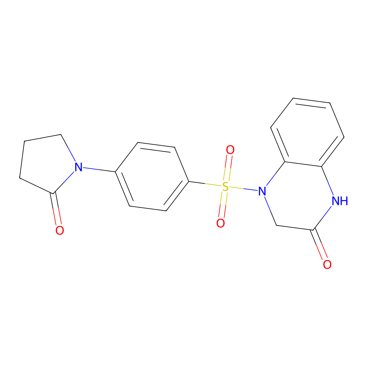4-{[4-(2-oxopyrrolidin-1-yl)phenyl]sulfonyl}-3,4-dihydroquinoxalin-2(1H)-one molecular structure, CAS 1125412-76-1