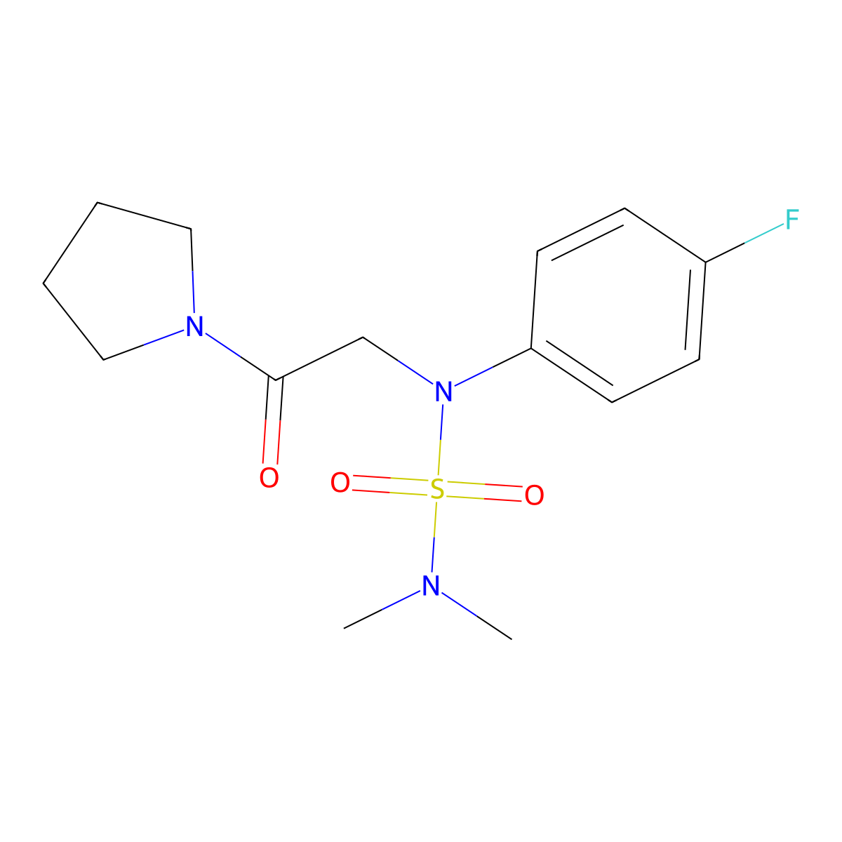 2-[N-(dimethylsulfamoyl)-4-fluoroanilino]-1-pyrrolidin-1-ylethanone molecular structure, CAS 1125412-78-3