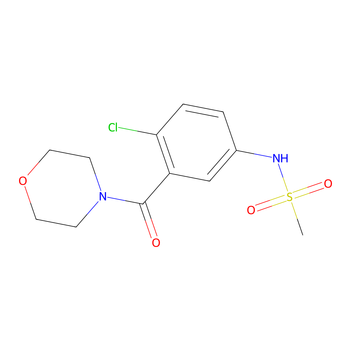 N-[4-chloro-3-(morpholin-4-ylcarbonyl)phenyl]methanesulfonamide molecular structure, CAS 1125413-03-7