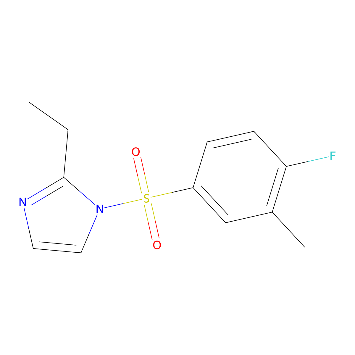 2-ethyl-1-[(4-fluoro-3-methylphenyl)sulfonyl]-1H-imidazole molecular structure, CAS 1125413-09-3