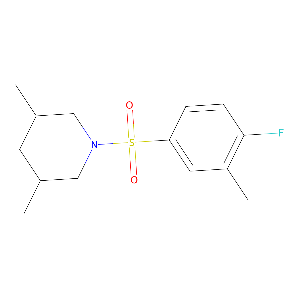 1-[(4-Fluoro-3-methylphenyl)sulfonyl]-3,5-dimethylpiperidine molecular structure, CAS 1125413-11-7