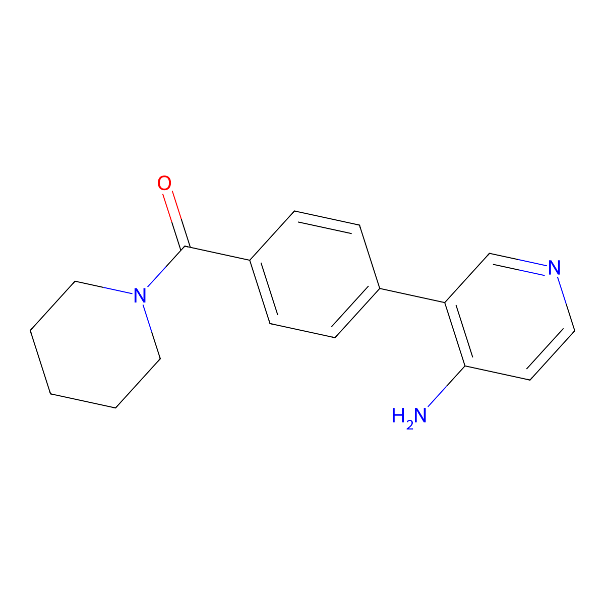 (4-(4-Aminopyridin-3-yl)phenyl)(piperidin-1-yl)methanone molecular structure, CAS 1125414-05-2