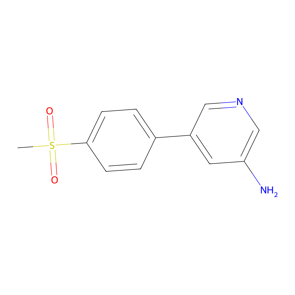 5-[4-(Methylsulfonyl)phenyl]-3-pyridinamine molecular structure, CAS 1125416-74-1