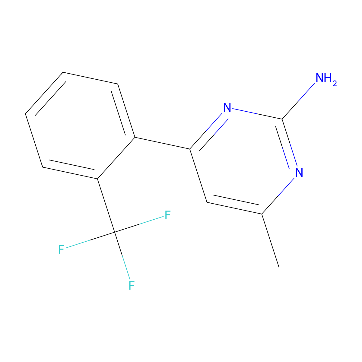 2-Amino-6-(2-trifluoromethylphenyl)-4-methylpyrimidine molecular structure, CAS 1125420-14-5
