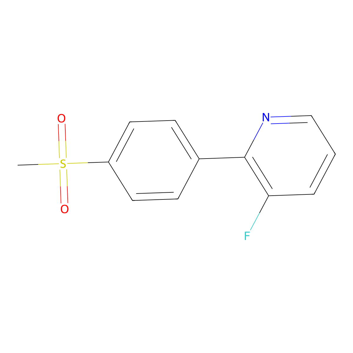 3-Fluoro-2-[4-(methylsulfonyl)phenyl]pyridine molecular structure, CAS 1125420-37-2
