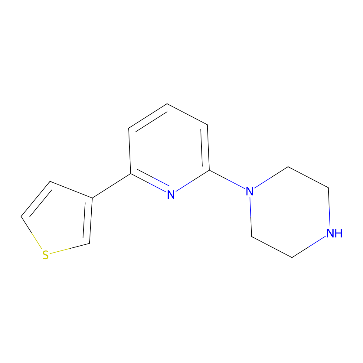 1-[6-(Thiophen-3-yl)pyridin-2-yl]piperazine molecular structure, CAS 1125421-55-7