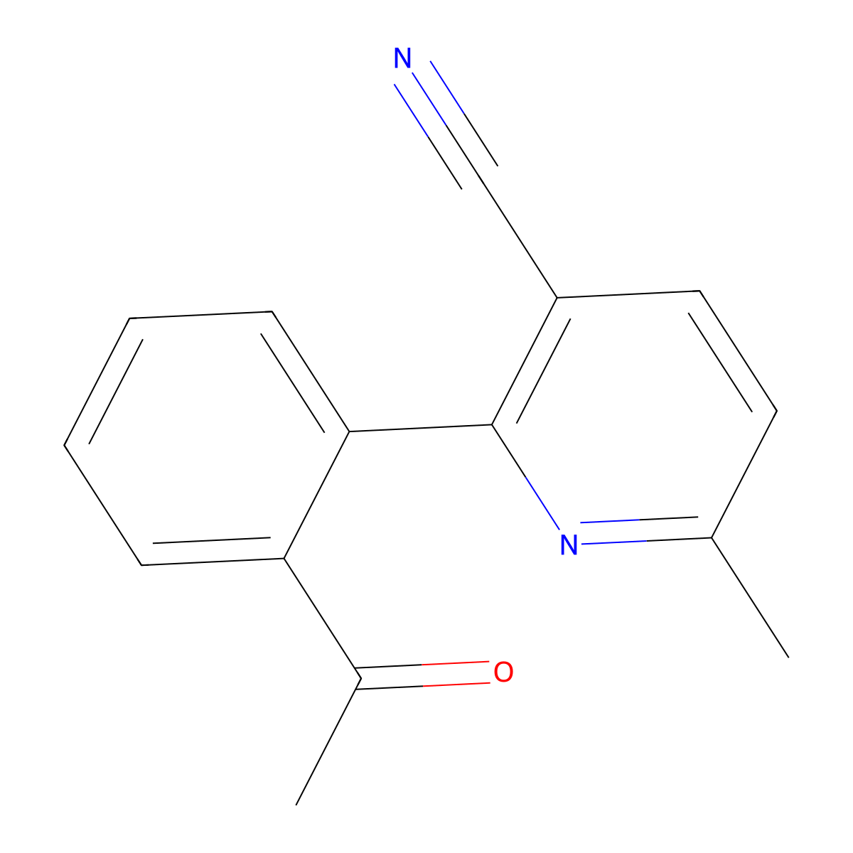 2-(2-Acetylphenyl)-6-methylnicotinonitrile molecular structure, CAS 1125422-56-1