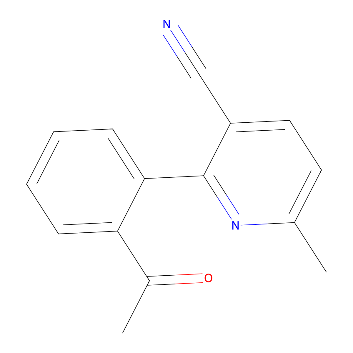 2-(2-Acetylphenyl)-6-methylnicotinonitrile molecular structure, CAS 1125422-56-1