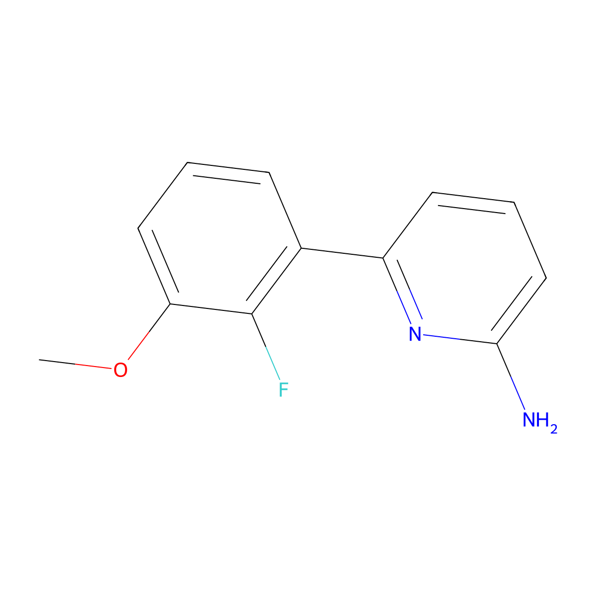 6-(2-Fluoro-3-methoxyphenyl)-2-pyridinamine molecular structure, CAS 1125424-14-7