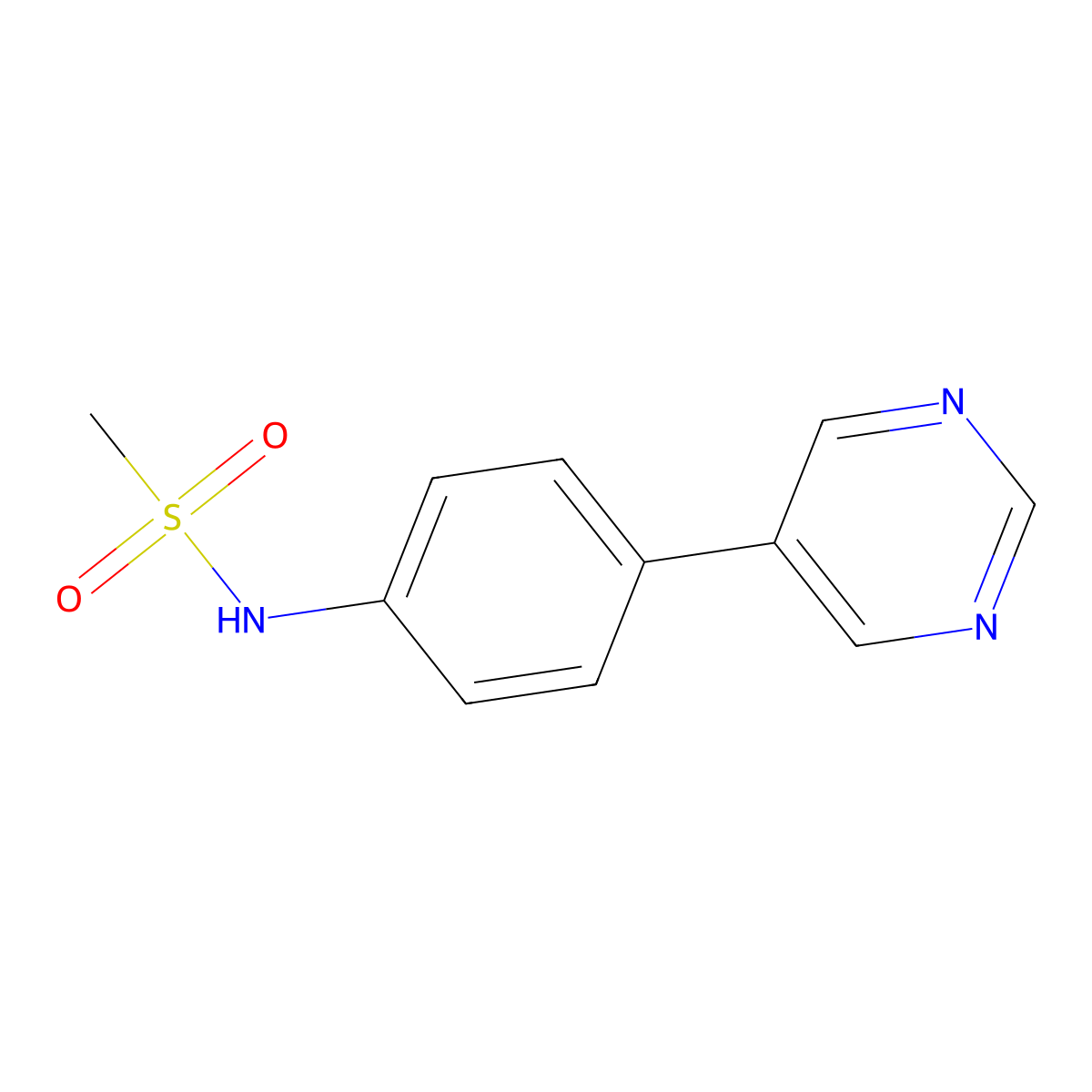 N-(4-pyrimidin-5-ylphenyl)methanesulfonamide molecular structure, CAS 1125425-65-1
