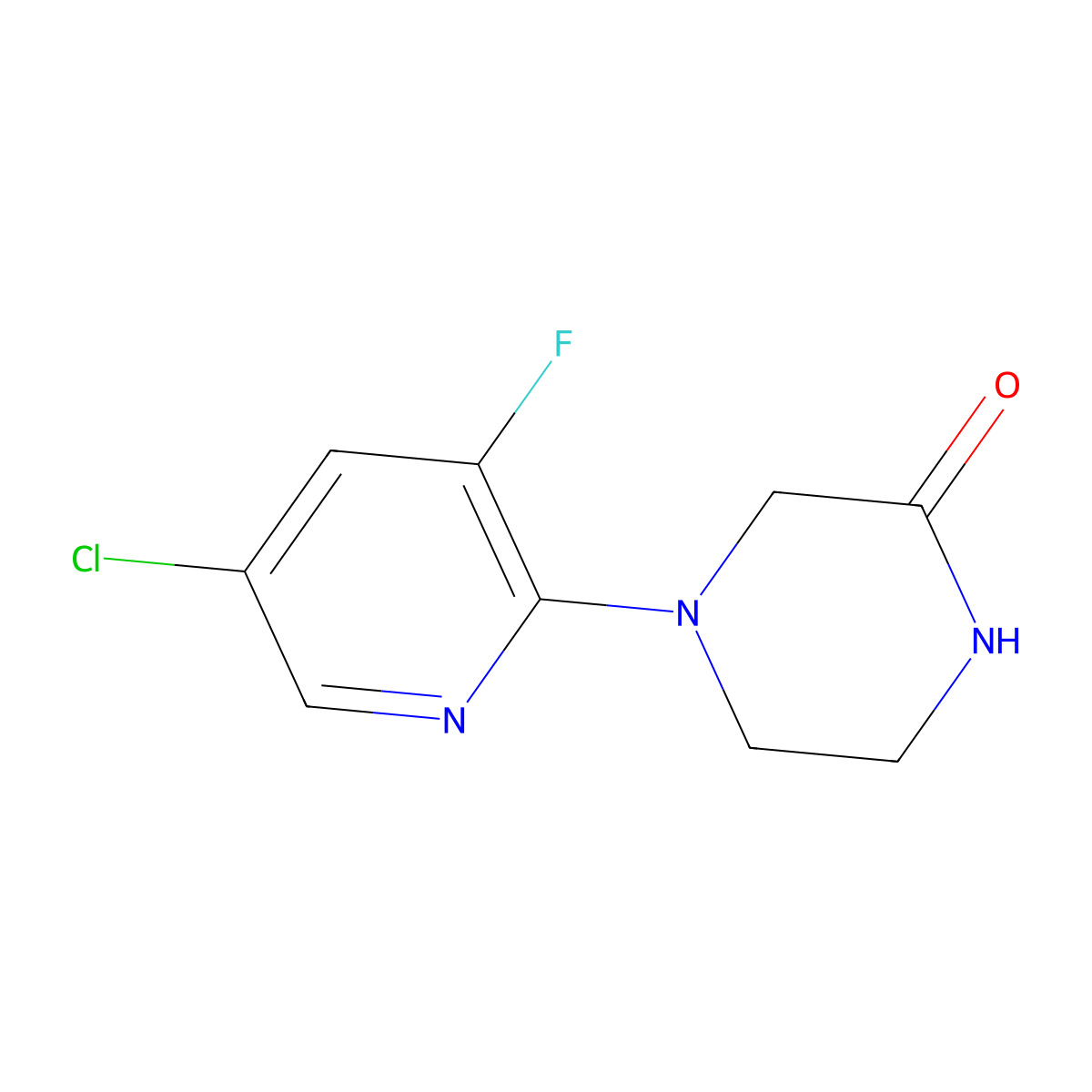 4-(5-Chloro-3-fluoropyridin-2-yl)piperazin-2-one molecular structure, CAS 1125426-55-2