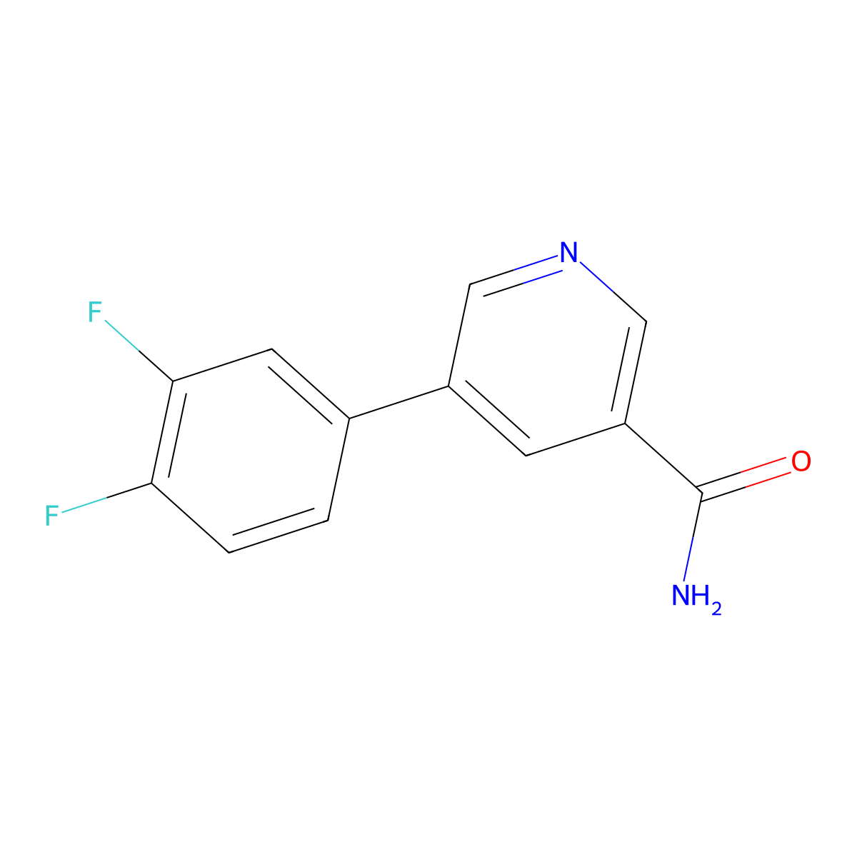 5-(3,4-Difluorophenyl)nicotinamide molecular structure, CAS 1125429-25-5
