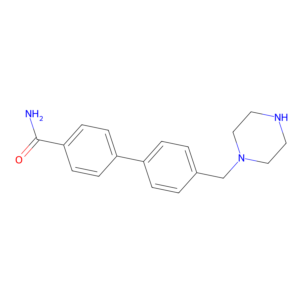 4-[4-(Piperazin-1-ylmethyl)phenyl]benzamide molecular structure, CAS 1125434-41-4