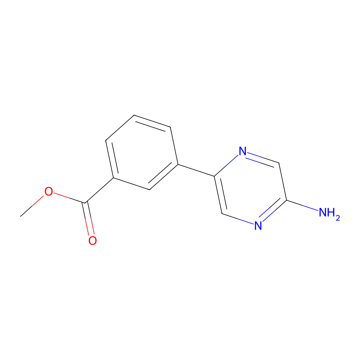 Methyl 3-(5-aminopyrazin-2-yl)benzoate molecular structure, CAS 1125435-74-6
