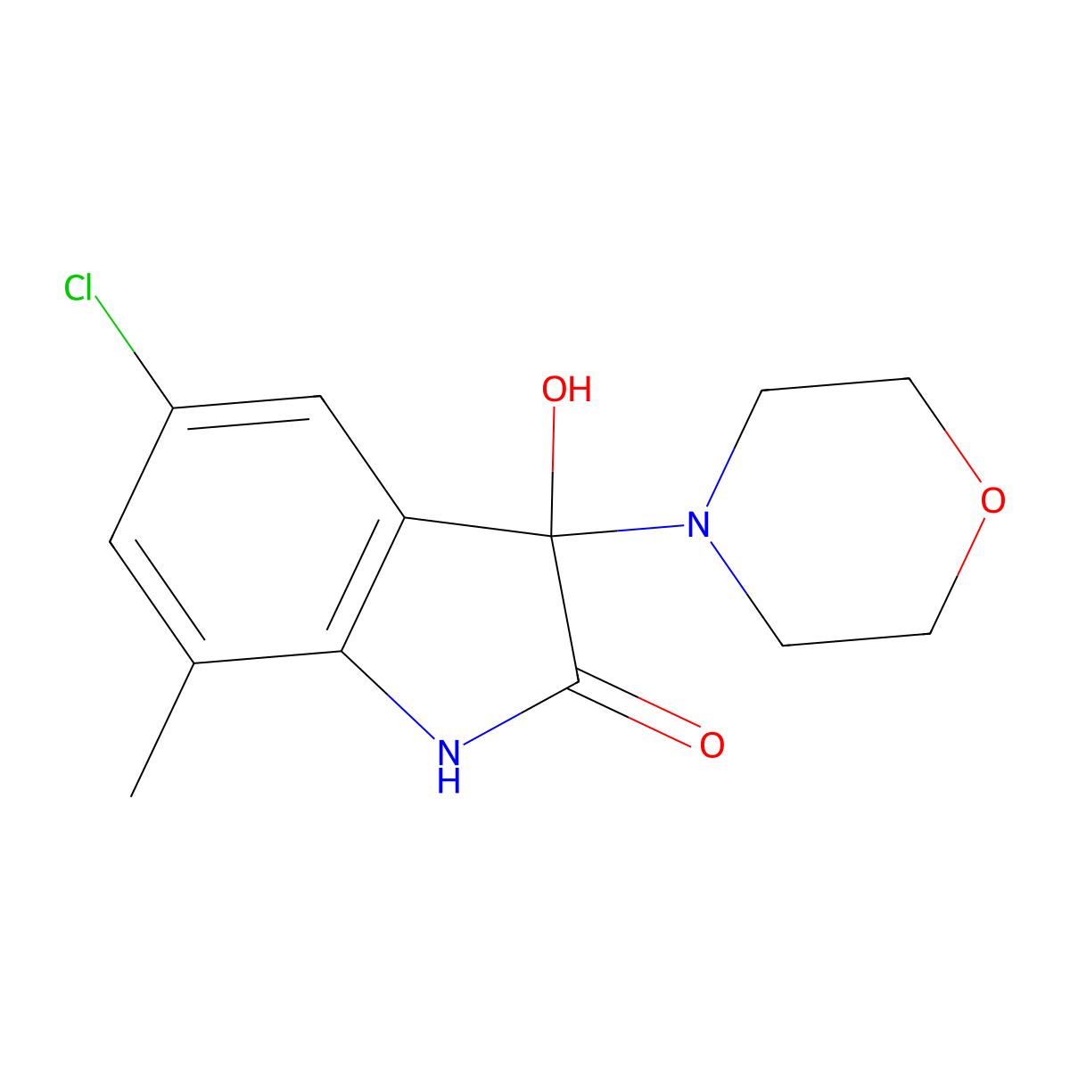 5-chloro-3-hydroxy-7-methyl-3-(morpholin-4-yl)-1,3-dihydro-2H-indol-2-one molecular structure, CAS 1125436-17-0