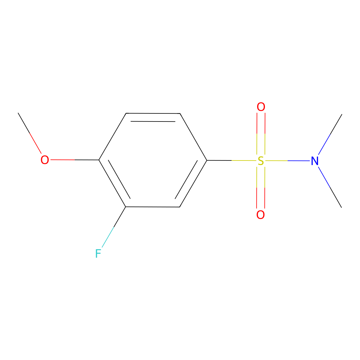 3-fluoro-4-methoxy-N,N-dimethylbenzenesulfonamide molecular structure, CAS 1125436-32-9