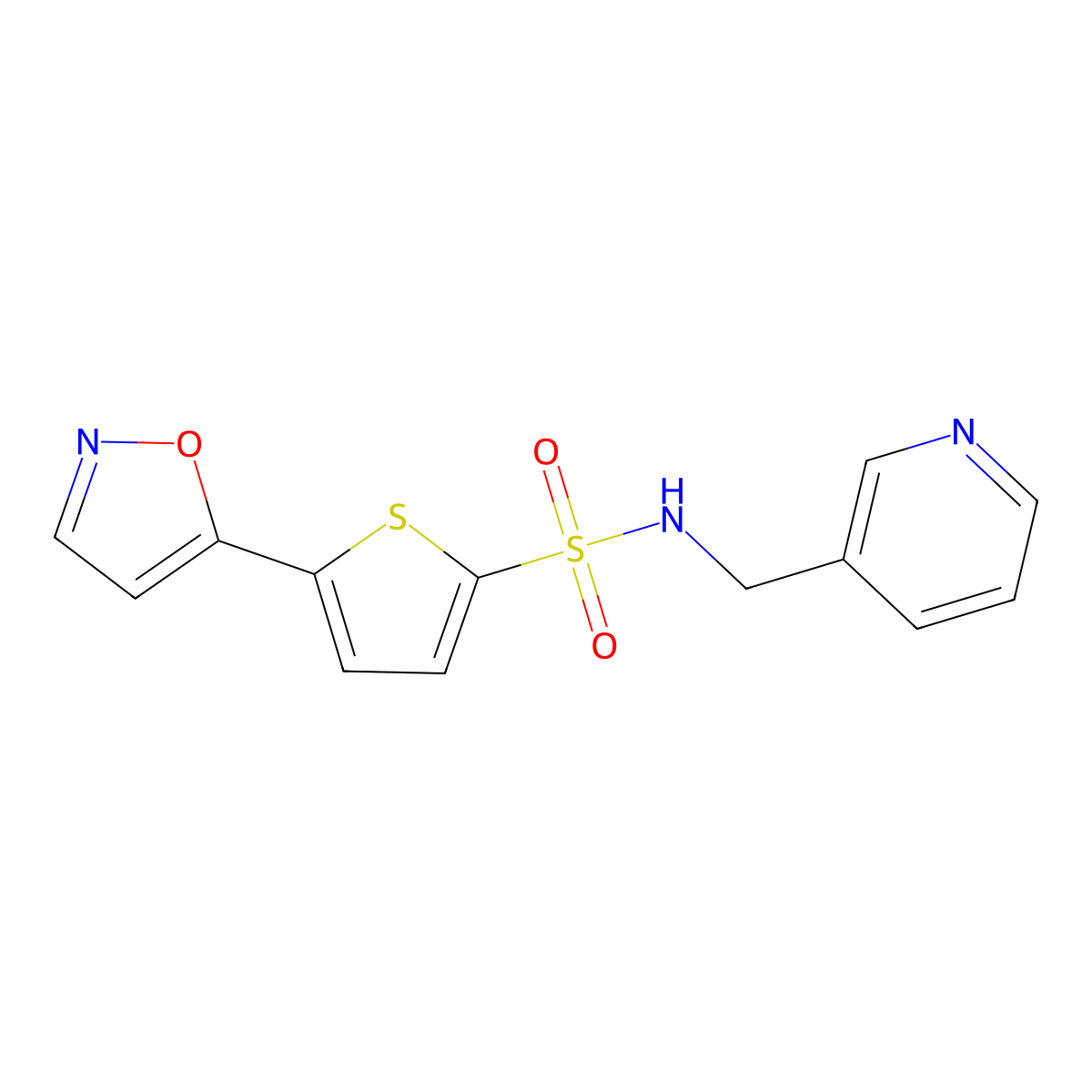 5-(1,2-oxazol-5-yl)-N-(pyridin-3-ylmethyl)thiophene-2-sulfonamide molecular structure, CAS 1125436-45-4