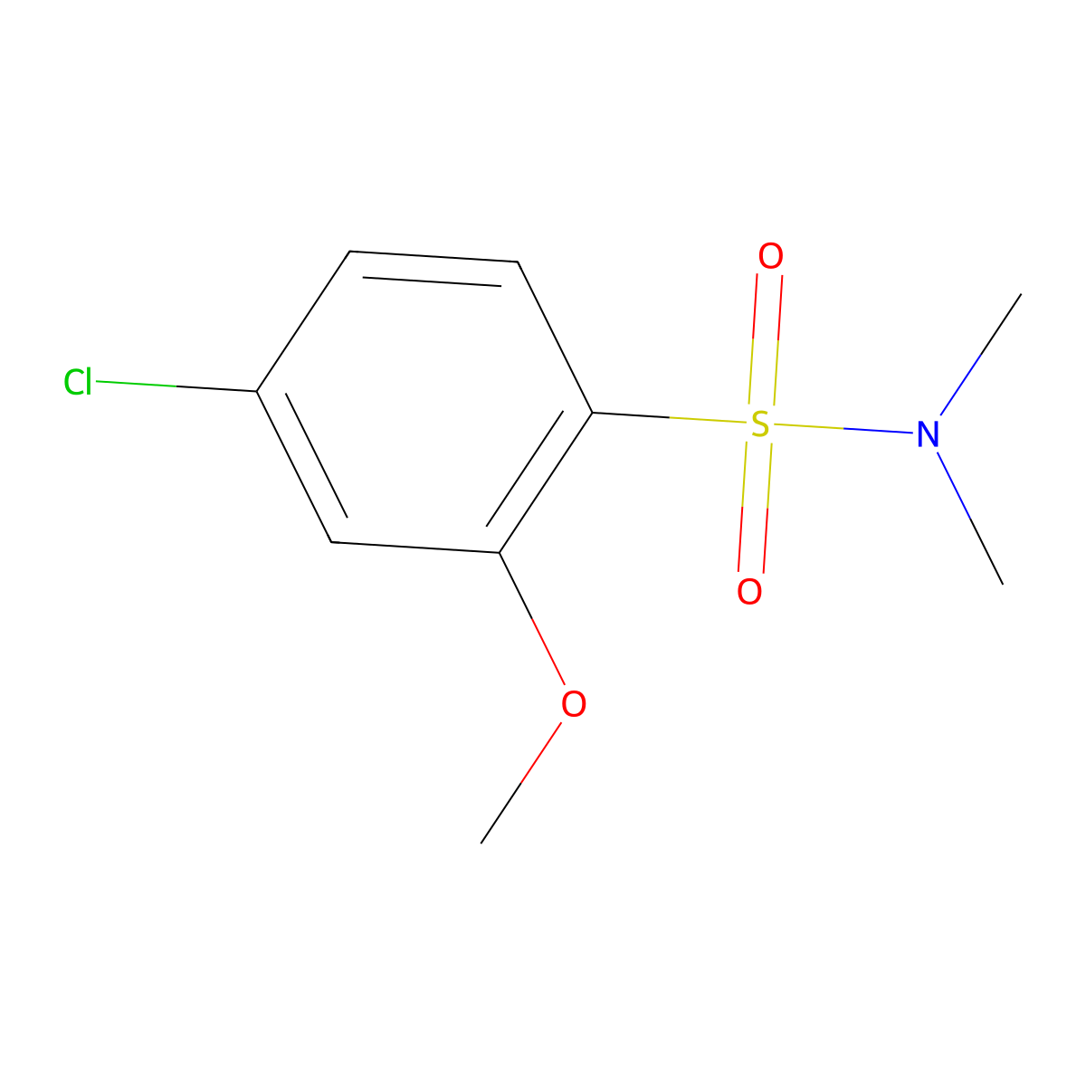 [(4-Chloro-2-methoxyphenyl)sulfonyl]dimethylamine molecular structure, CAS 1125436-76-1