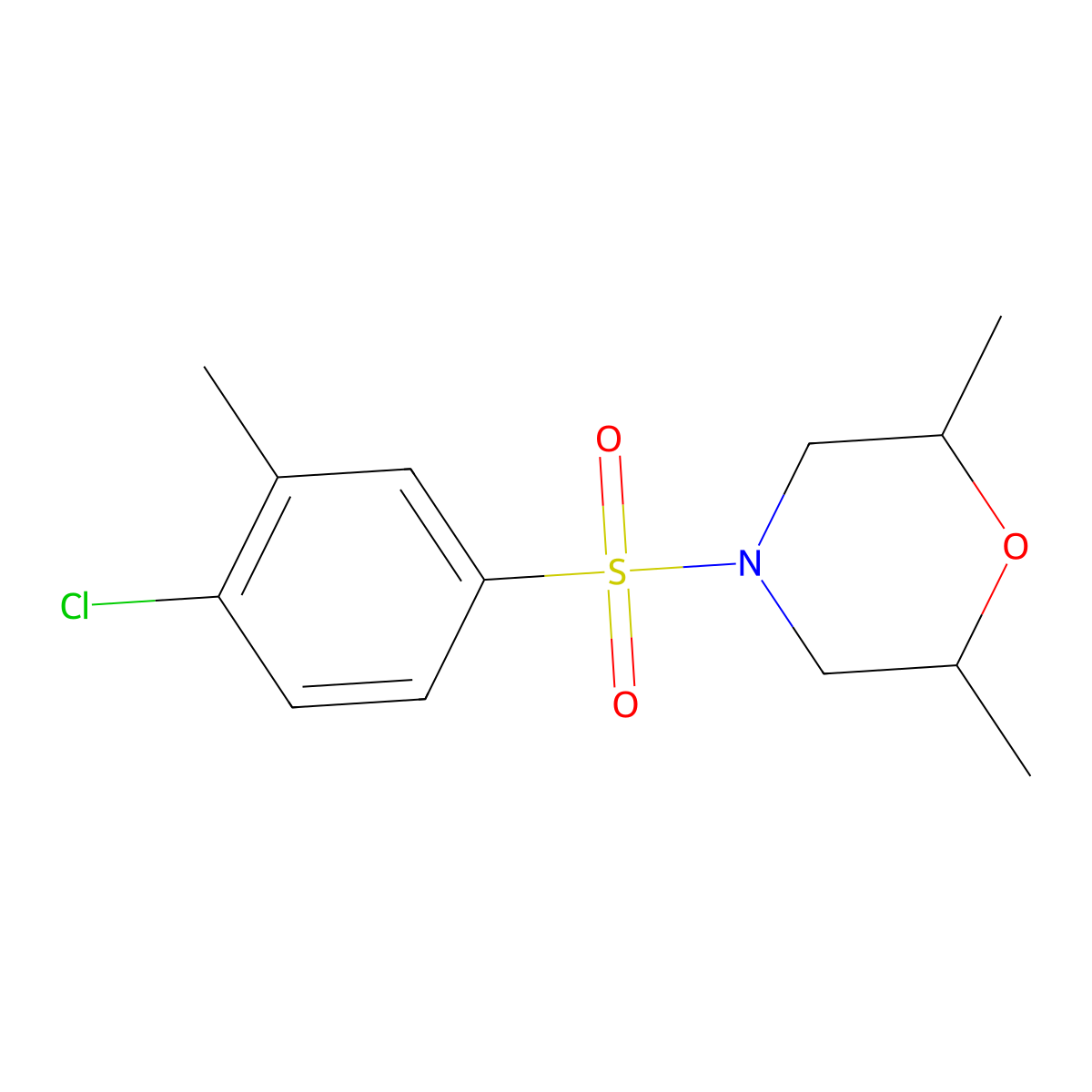 4-[(4-Chloro-3-methylphenyl)sulfonyl]-2,6-dimethylmorpholine molecular structure, CAS 1125436-82-9