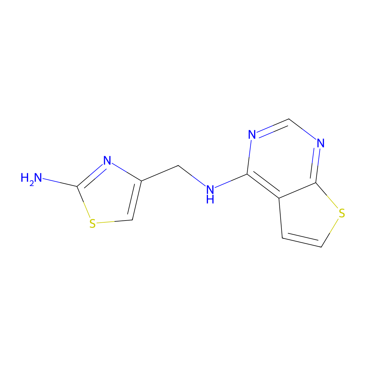 N-[(2-Amino-4-thiazolyl)methyl]thieno[2,3-d]pyrimidin-4-amine molecular structure, CAS 1125437-55-9
