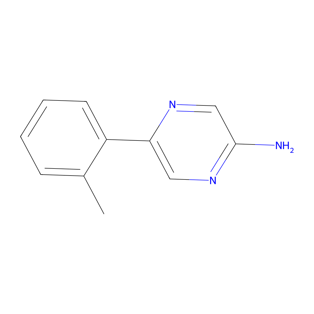 5-(o-Tolyl)pyrazin-2-amine molecular structure, CAS 1125440-16-5