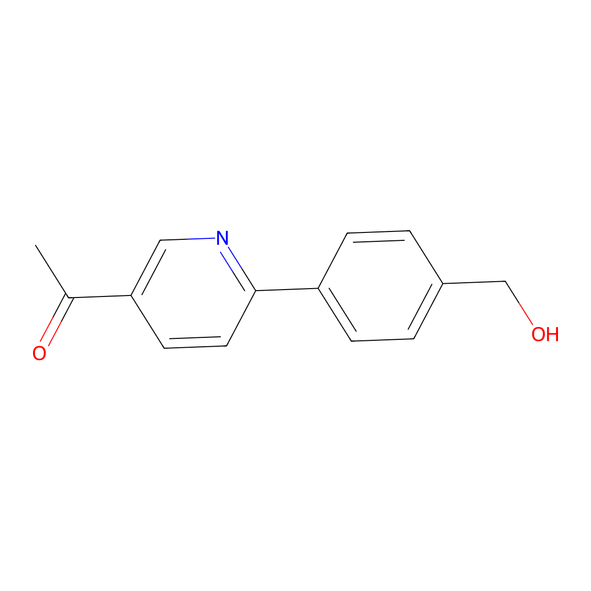 1-[6-[4-(Hydroxymethyl)phenyl]-3-pyridinyl]ethanone molecular structure, CAS 1125441-34-0